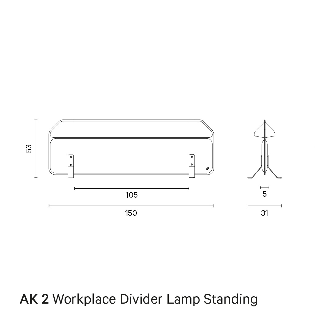 The Form AK 2 Workplace Divider Lamp Stand